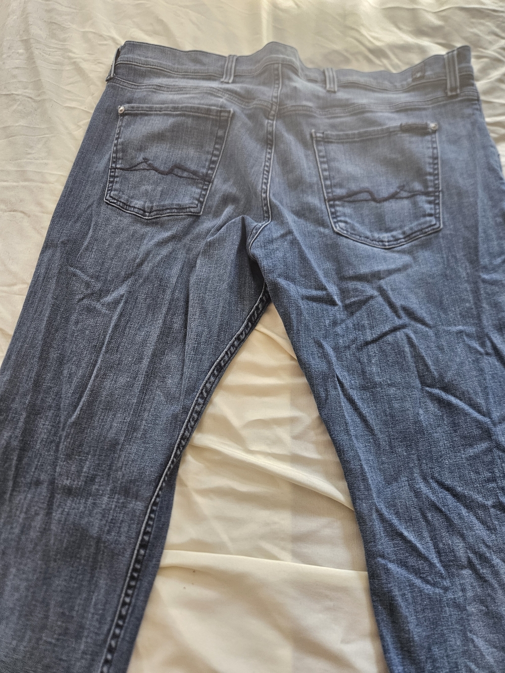 7 For All Mankind Medium Blue Straight Leg Jeans